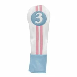 Hireko Sahara Retro Vintage #3 Fairway Wood Headcovers -GOLF CLUB COVERS Sales Blue White Pink 3 Wood