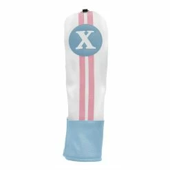 Hireko Sahara Retro Vintage #X Fairway Wood Headcovers -GOLF CLUB COVERS Sales Blue White Pink X Wood