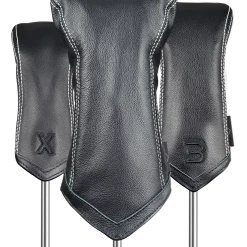 Sun Mountain Golf Leather Head Covers -GOLF CLUB COVERS Sales LeatherHeadcoversBlack White