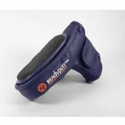 ReadyPutt Blade Mid-Mallet Putter Head Cover With Ball Cleaner - Navy Blue