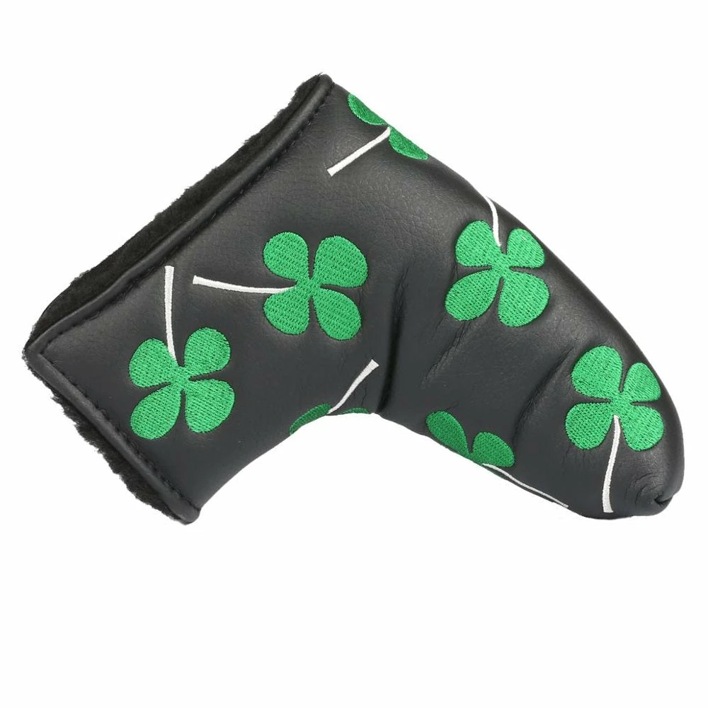 HNM Golf Volf Golf Black Synthetic Leather Shamrock Putter Cover 3 HNM Golf Volf Golf Black Synthetic Leather Shamrock Putter Cover