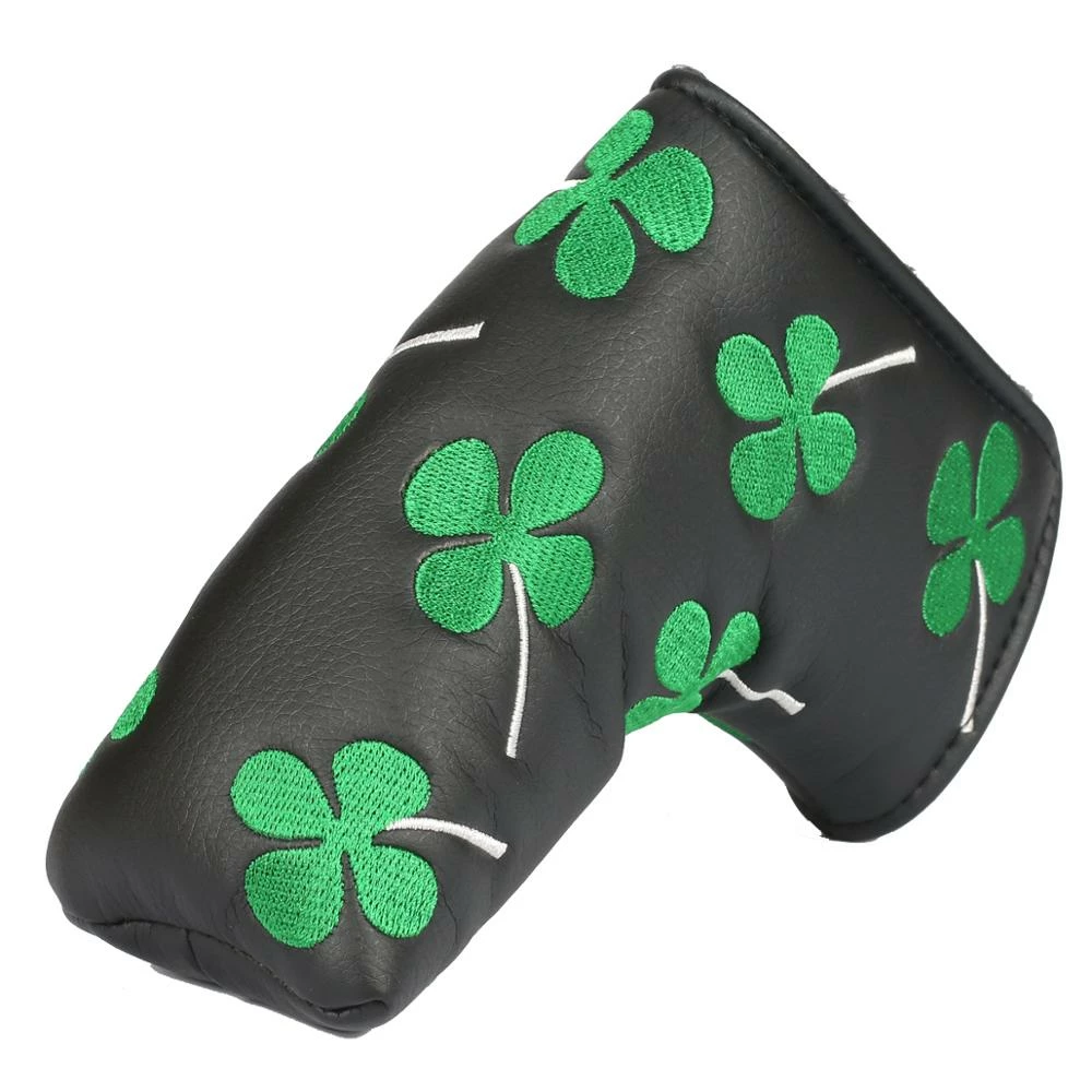 HNM Golf Volf Golf Black Synthetic Leather Shamrock Putter Cover 4 HNM Golf Volf Golf Black Synthetic Leather Shamrock Putter Cover - Image 2