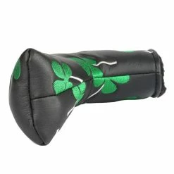 HNM Golf Volf Golf Black Synthetic Leather Shamrock Putter Cover 12 HNM Golf Volf Golf Black Synthetic Leather Shamrock Putter Cover -GOLF CLUB COVERS Sales VolfGolfHeadcovers BlackShamrockBladePutter4