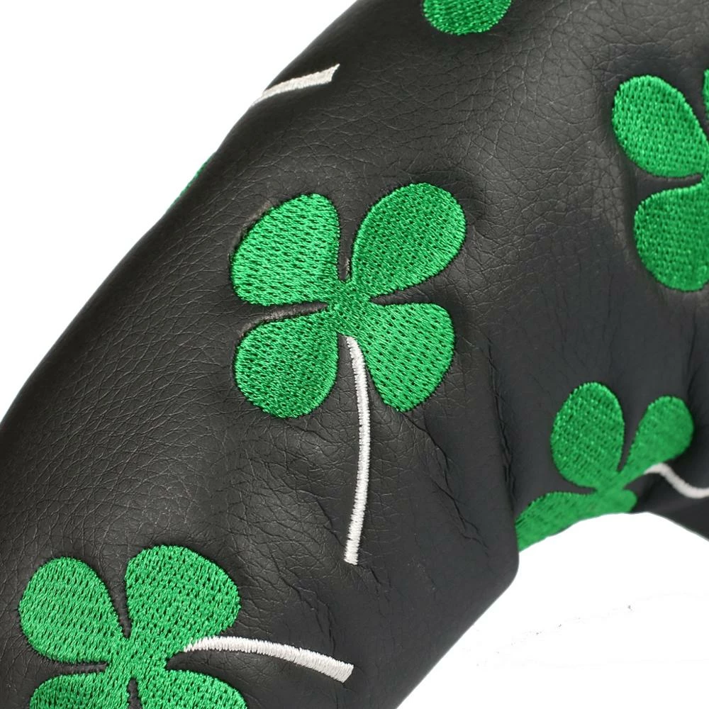HNM Golf Volf Golf Black Synthetic Leather Shamrock Putter Cover 8 HNM Golf Volf Golf Black Synthetic Leather Shamrock Putter Cover - Image 6
