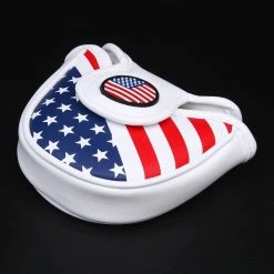 HNM Golf Volf Golf Red White Blue Synthetic Leather USA Mallet Putter Cover -GOLF CLUB COVERS Sales VolfGolfHeadcovers USAMalletPutter3