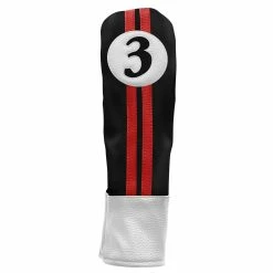 Hireko Sahara Retro Vintage #3 Fairway Wood Headcovers -GOLF CLUB COVERS Sales fw 3 hc black red