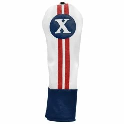 Hireko Sahara Retro Vintage #X Fairway Wood Headcovers -GOLF CLUB COVERS Sales fw x hc red white blue